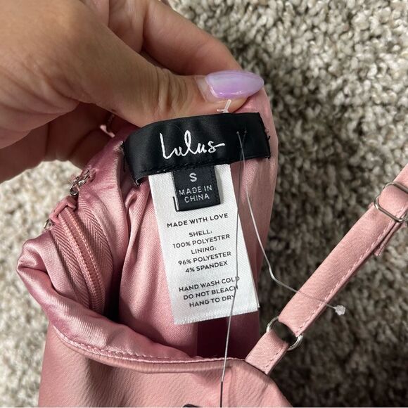 Lulus Jumpsuit Women’s Small Classy Night Out Maeve Satin Slit Leg NWT - Picture 8 of 15